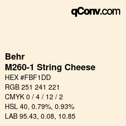 Color code: Behr - M260-1 String Cheese | qconv.com