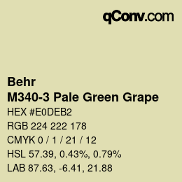 Código de color: Behr - M340-3 Pale Green Grape | qconv.com
