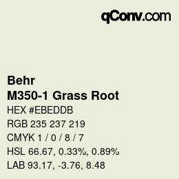 カラーコード: Behr - M350-1 Grass Root | qconv.com