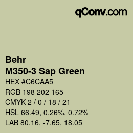 Color code: Behr - M350-3 Sap Green | qconv.com