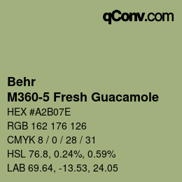 Color code: Behr - M360-5 Fresh Guacamole | qconv.com
