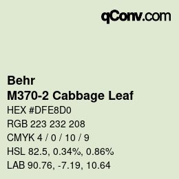 Código de color: Behr - M370-2 Cabbage Leaf | qconv.com