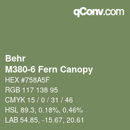 カラーコード: Behr - M380-6 Fern Canopy | qconv.com