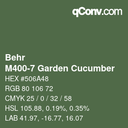 Color code: Behr - M400-7 Garden Cucumber | qconv.com