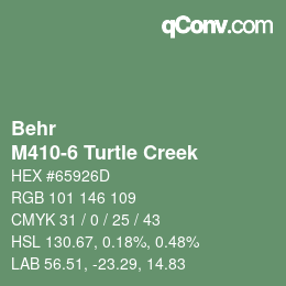 カラーコード: Behr - M410-6 Turtle Creek | qconv.com