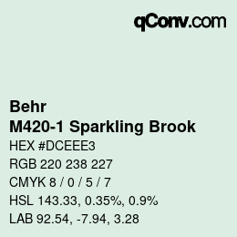 Code couleur: Behr - M420-1 Sparkling Brook | qconv.com