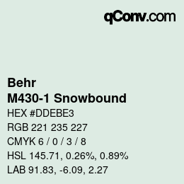 カラーコード: Behr - M430-1 Snowbound | qconv.com