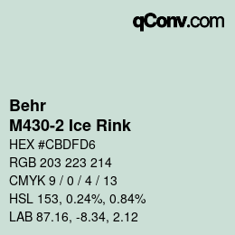 カラーコード: Behr - M430-2 Ice Rink | qconv.com