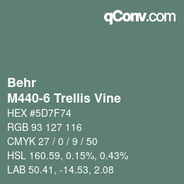 カラーコード: Behr - M440-6 Trellis Vine | qconv.com