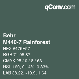 Color code: Behr - M440-7 Rainforest | qconv.com