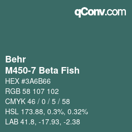 Color code: Behr - M450-7 Beta Fish | qconv.com