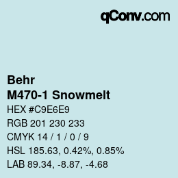 カラーコード: Behr - M470-1 Snowmelt | qconv.com