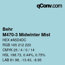 Color code: Behr - M470-3 Midwinter Mist | qconv.com