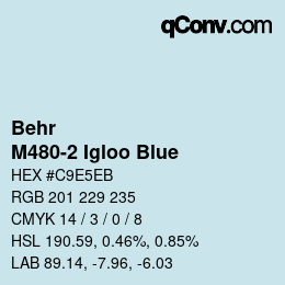 カラーコード: Behr - M480-2 Igloo Blue | qconv.com