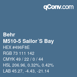 Color code: Behr - M510-5 Sailor´S Bay | qconv.com