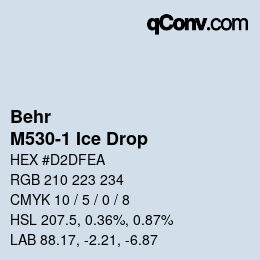 カラーコード: Behr - M530-1 Ice Drop | qconv.com