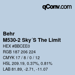 Color code: Behr - M530-2 Sky´S The Limit | qconv.com