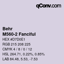 カラーコード: Behr - M560-2 Fanciful | qconv.com