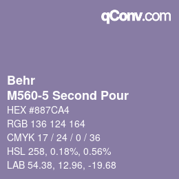 カラーコード: Behr - M560-5 Second Pour | qconv.com