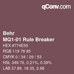 Farbcode: Behr - MQ1-01 Rule Breaker | qconv.com