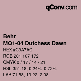 Código de color: Behr - MQ1-04 Dutchess Dawn | qconv.com