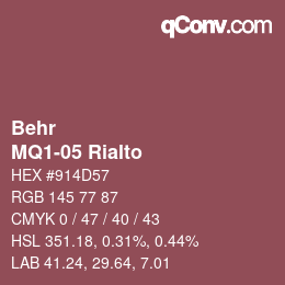 Color code: Behr - MQ1-05 Rialto | qconv.com
