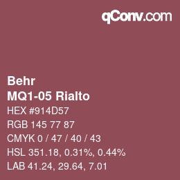 カラーコード: Behr - MQ1-05 Rialto | qconv.com