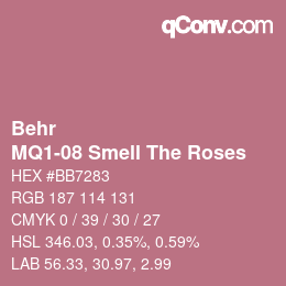 カラーコード: Behr - MQ1-08 Smell The Roses | qconv.com