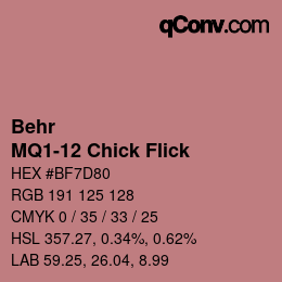 カラーコード: Behr - MQ1-12 Chick Flick | qconv.com