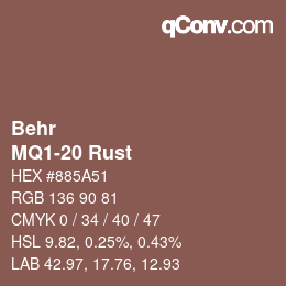 Color code: Behr - MQ1-20 Rust | qconv.com