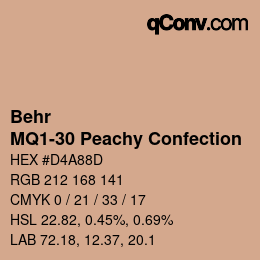 Color code: Behr - MQ1-30 Peachy Confection | qconv.com