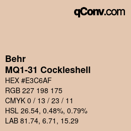 Color code: Behr - MQ1-31 Cockleshell | qconv.com