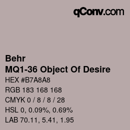カラーコード: Behr - MQ1-36 Object Of Desire | qconv.com