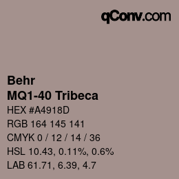 カラーコード: Behr - MQ1-40 Tribeca | qconv.com