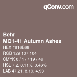 Color code: Behr - MQ1-41 Autumn Ashes | qconv.com