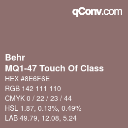Color code: Behr - MQ1-47 Touch Of Class | qconv.com