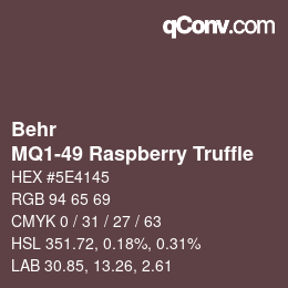 Código de color: Behr - MQ1-49 Raspberry Truffle | qconv.com