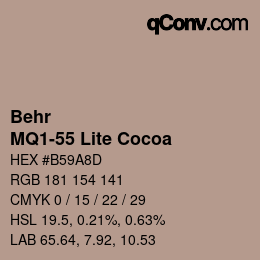 Color code: Behr - MQ1-55 Lite Cocoa | qconv.com