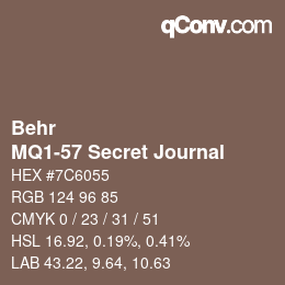 カラーコード: Behr - MQ1-57 Secret Journal | qconv.com