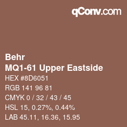 カラーコード: Behr - MQ1-61 Upper Eastside | qconv.com