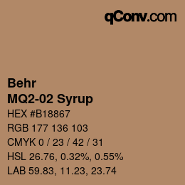 カラーコード: Behr - MQ2-02 Syrup | qconv.com