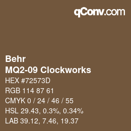 Farbcode: Behr - MQ2-09 Clockworks | qconv.com