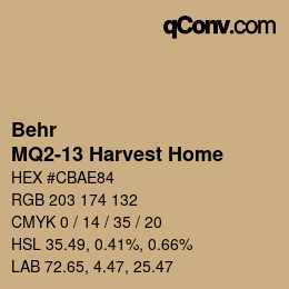 Código de color: Behr - MQ2-13 Harvest Home | qconv.com