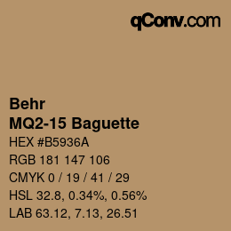Farbcode: Behr - MQ2-15 Baguette | qconv.com
