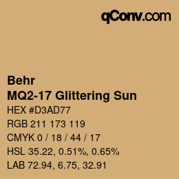 カラーコード: Behr - MQ2-17 Glittering Sun | qconv.com