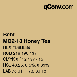Farbcode: Behr - MQ2-18 Honey Tea | qconv.com