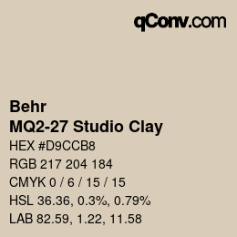 Color code: Behr - MQ2-27 Studio Clay | qconv.com