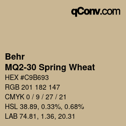 Code couleur: Behr - MQ2-30 Spring Wheat | qconv.com