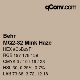 Color code: Behr - MQ2-32 Mink Haze | qconv.com