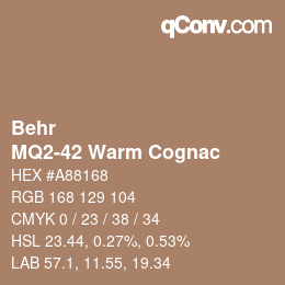 Color code: Behr - MQ2-42 Warm Cognac | qconv.com